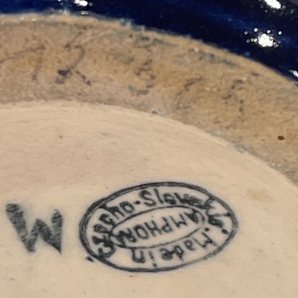 Antique Amphora ceramic vase Egypt art deco nouveau Czechoslovakia Marked Signed - Picture 11 of 16